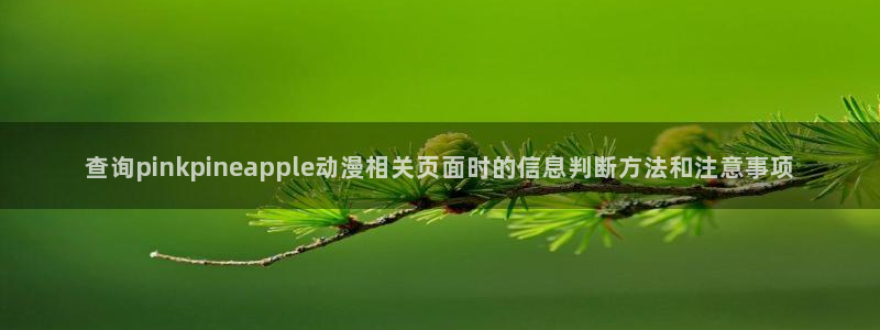 在线3d里番动漫观看:查询pinkpineapple动漫相关页面时的信息判断方法和注意事项配图
